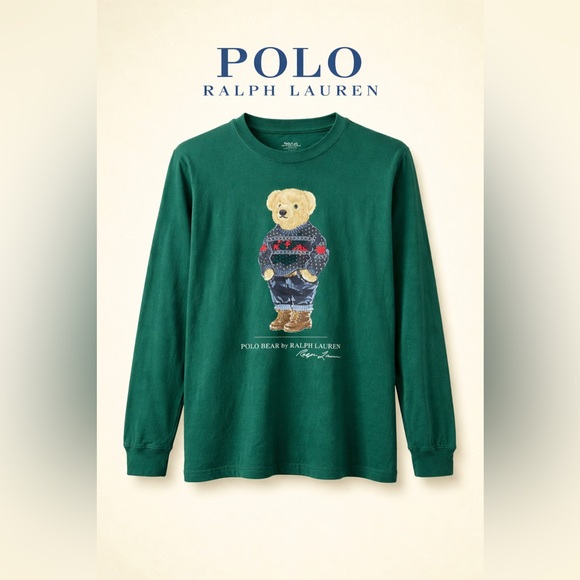 Ralph Lauren Other - Ralph Lauren Green Polo Bear Long Sleeve Tee